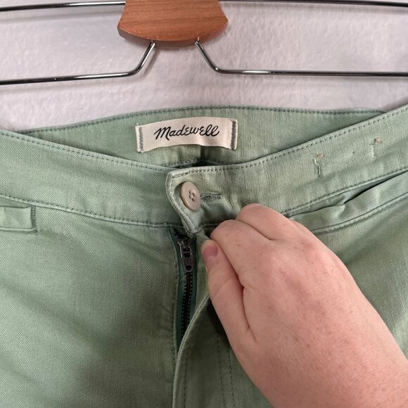 Madewell Emmett Wide-Leg Crop Cotton Pants Size 29 Sage Green - Picture 4 of 12